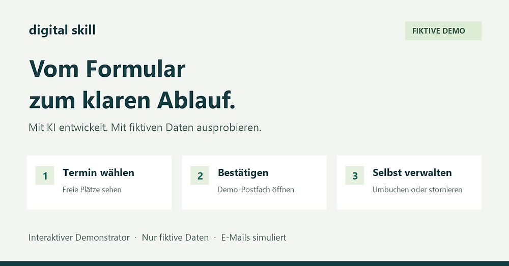 Mit KI eine Kursanmeldung entwickeln: vom Briefing zur Demo