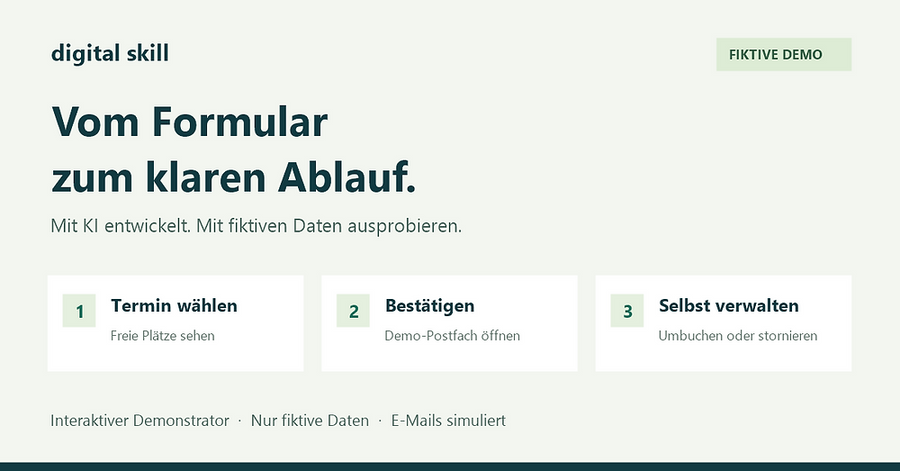 Mit KI eine Kursanmeldung entwickeln: vom Briefing zur Demo